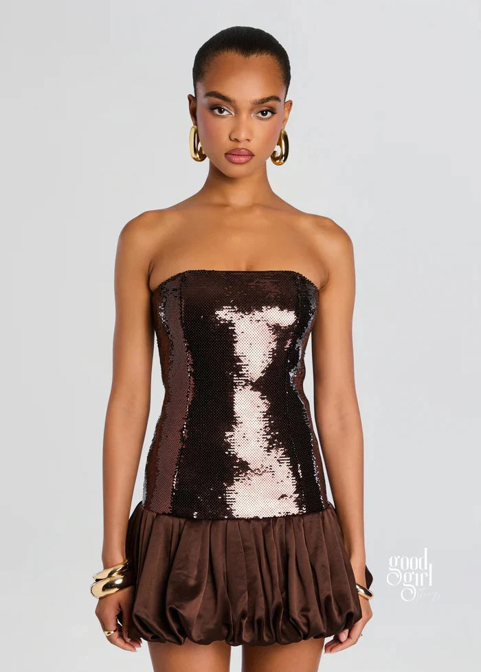 Maebel Strapless Sequin Mini Dress