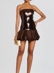 Maebel Strapless Sequin Mini Dress