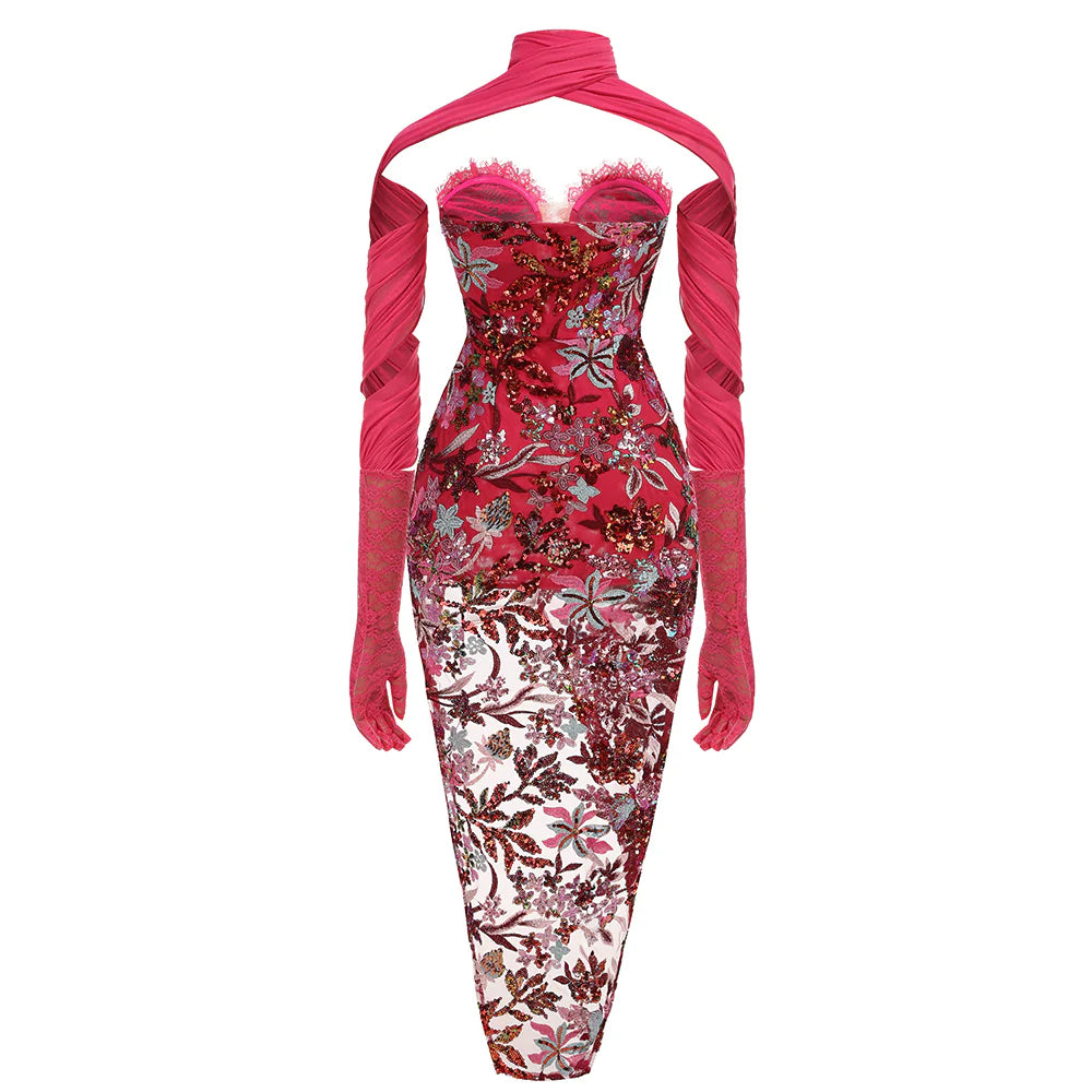 Makaylah Sequin Maxi Dress Set