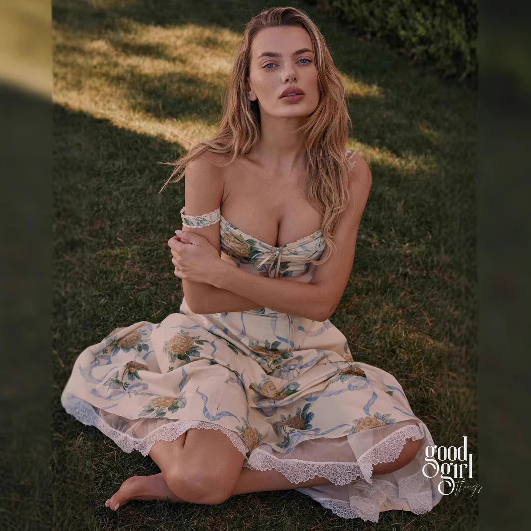 Marcy Floral Strap Midi Dress