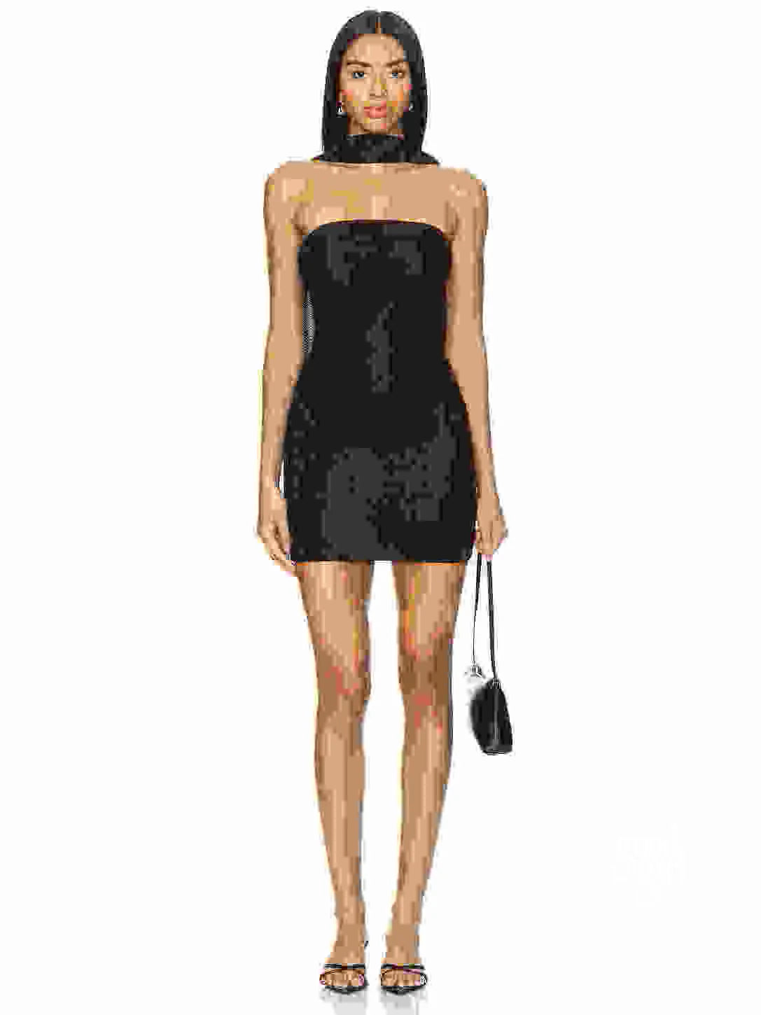 Mariana Mini Dress with Mesh Scarf