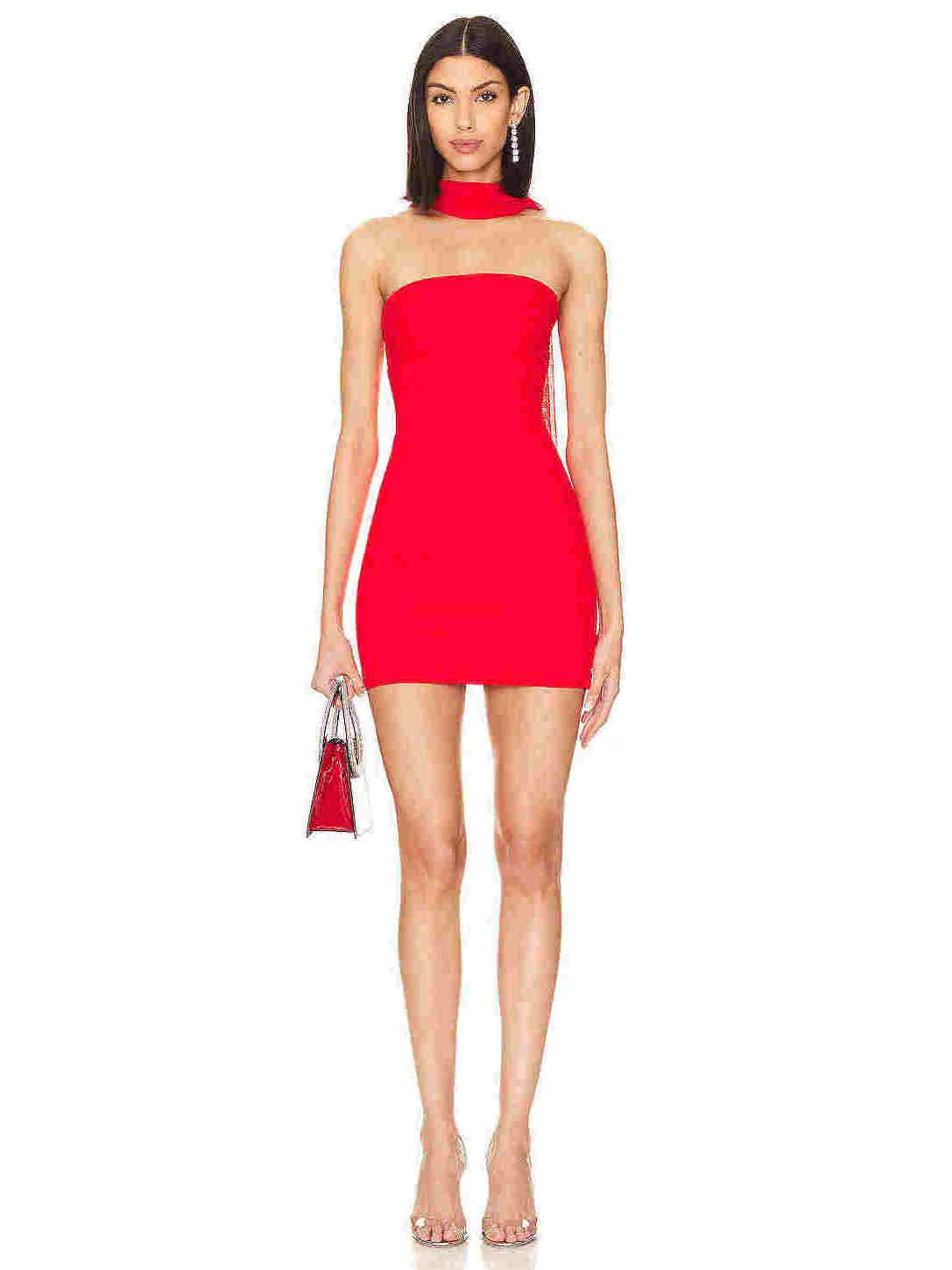 Mariana Mini Dress with Mesh Scarf