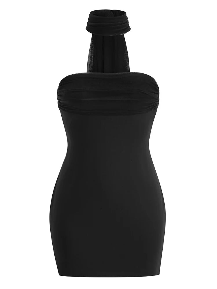 Mariana Mini Dress with Mesh Scarf
