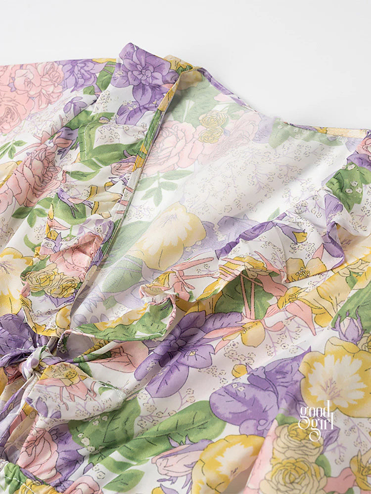 Marlei Floral Knotted Mini Dress