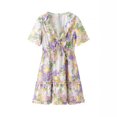 Marlei Floral Knotted Mini Dress