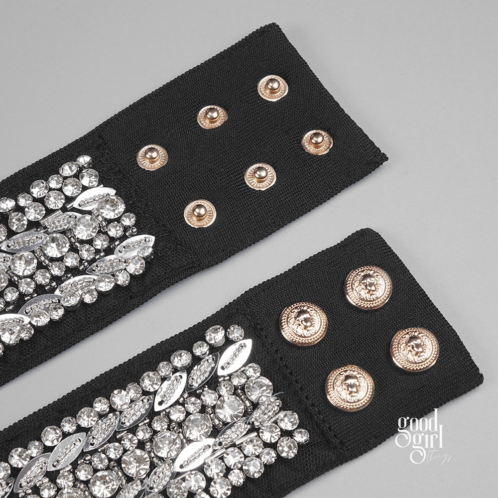 Milan Halter Embellished Mini Dress