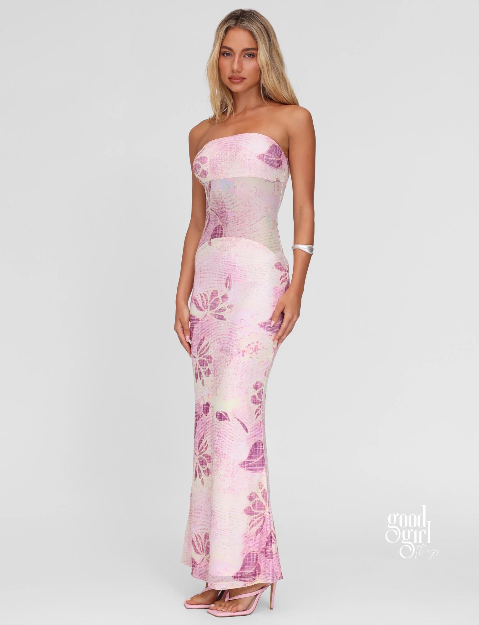 Mileena Floral Mesh Maxi Dress