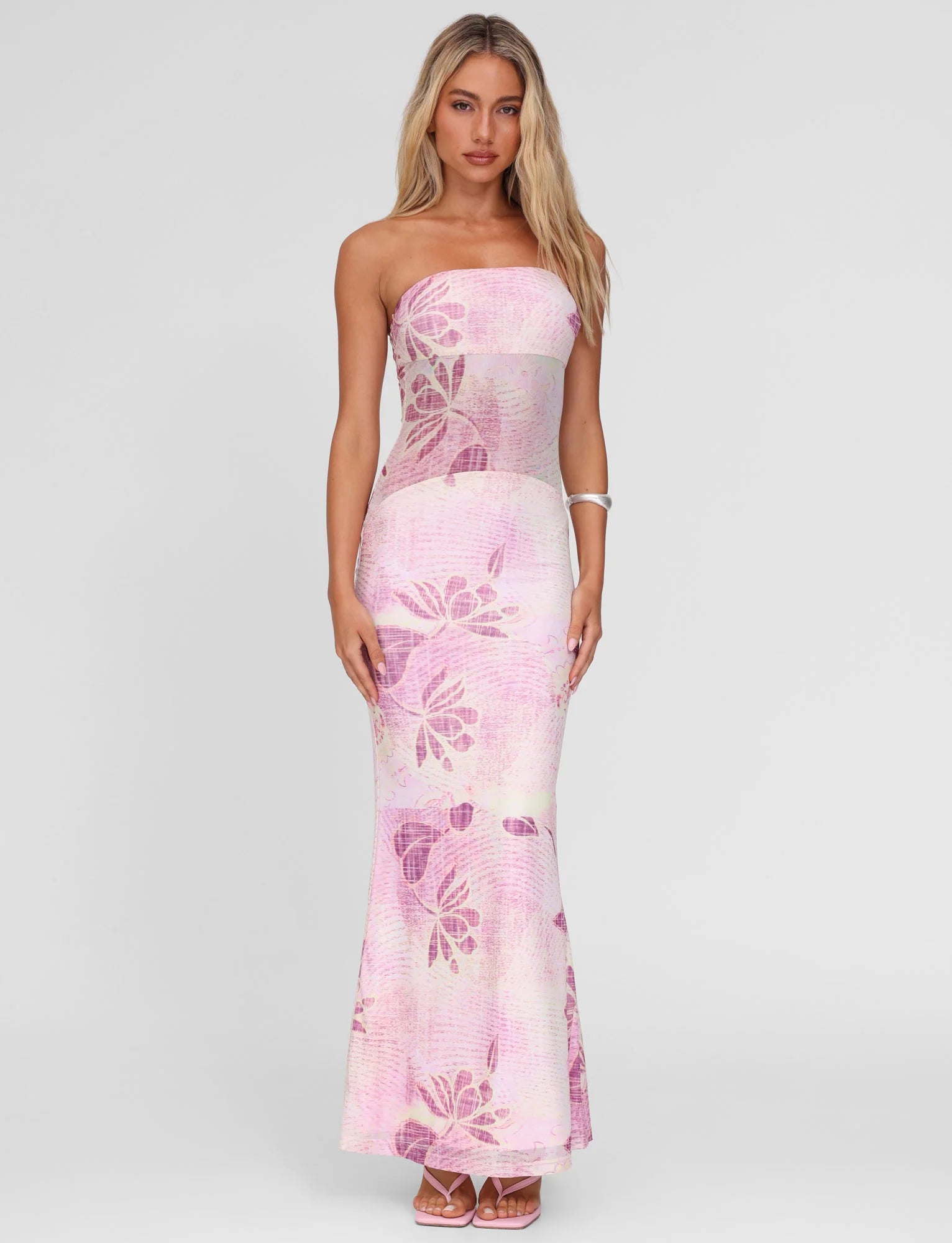 Mileena Floral Mesh Maxi Dress