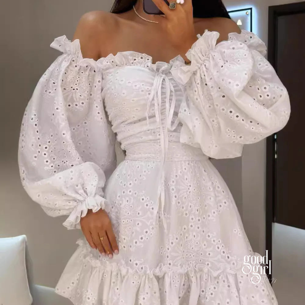 Nairobi Off Shoulder Ruffle Mini Dress