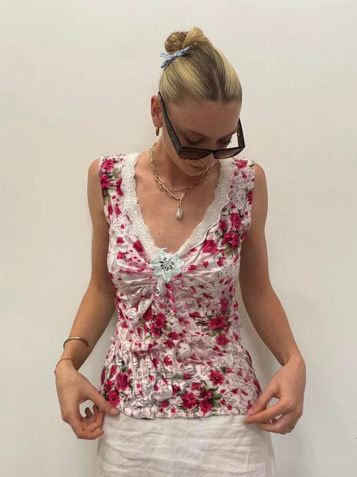 Naya Floral Lace Vest Top