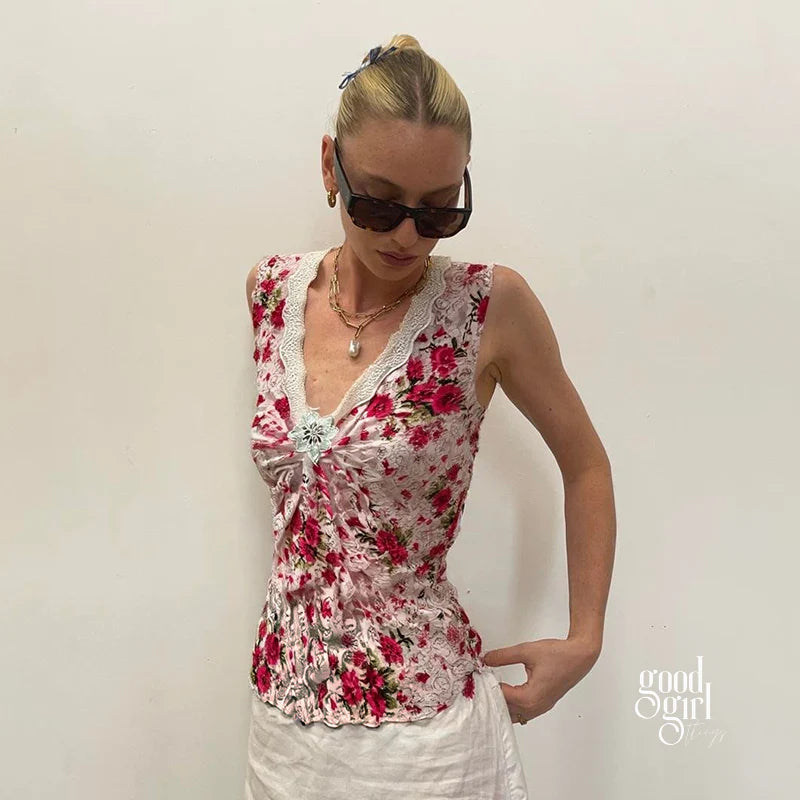 Naya Floral Lace Vest Top