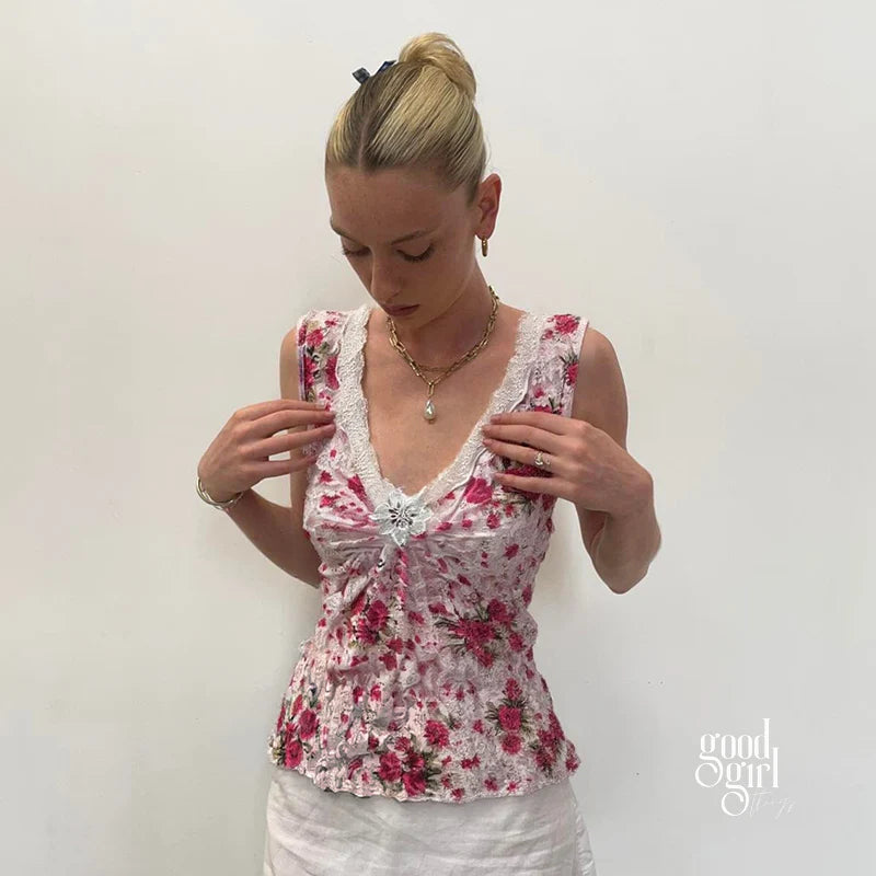 Naya Floral Lace Vest Top