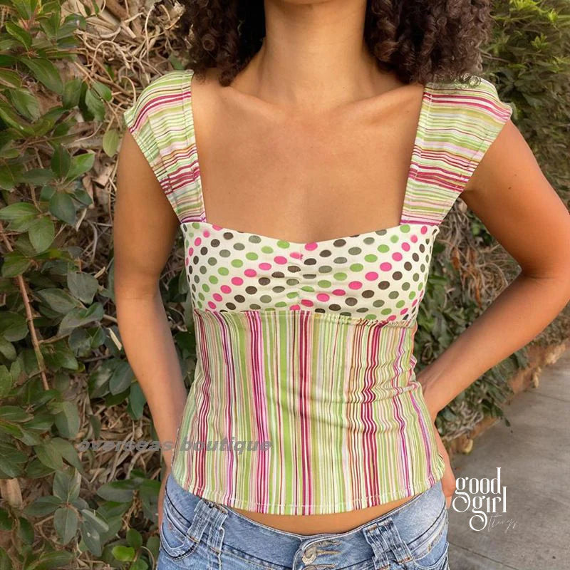 Nayah Striped Crop Top