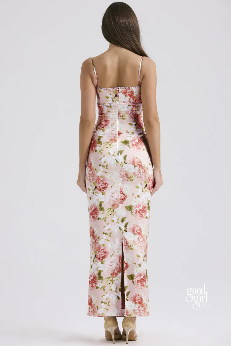 Neila Printed Strapless Maxi Dress