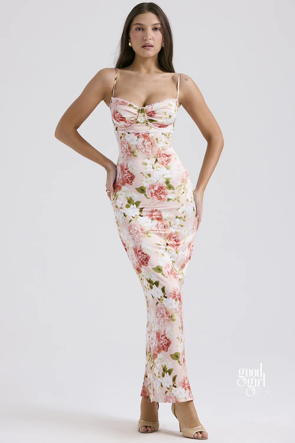 Neila Printed Strapless Maxi Dress