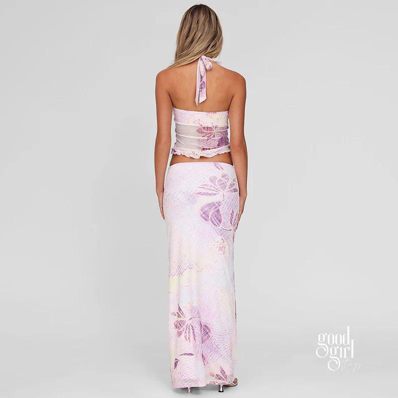Pippa Floral Mesh Skirt Set