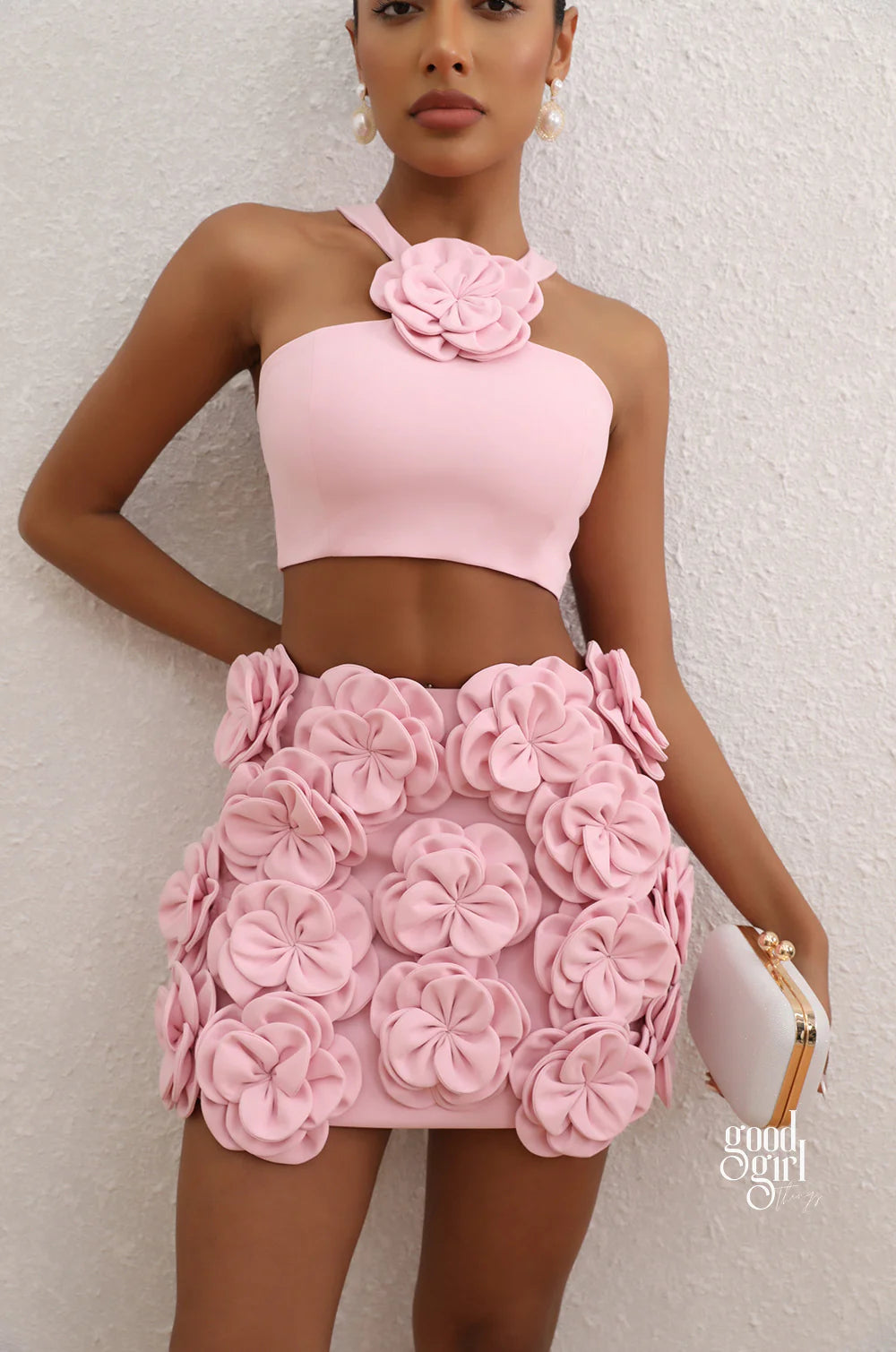 Prisha Floral Halter Skirt Set