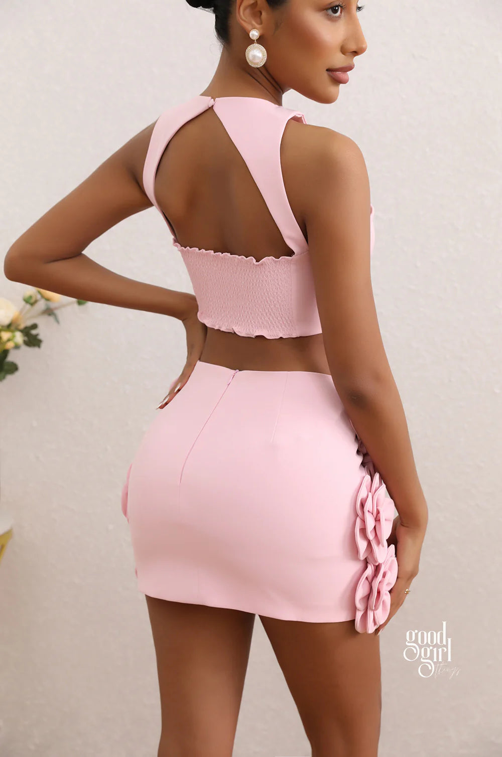 Prisha Floral Halter Skirt Set