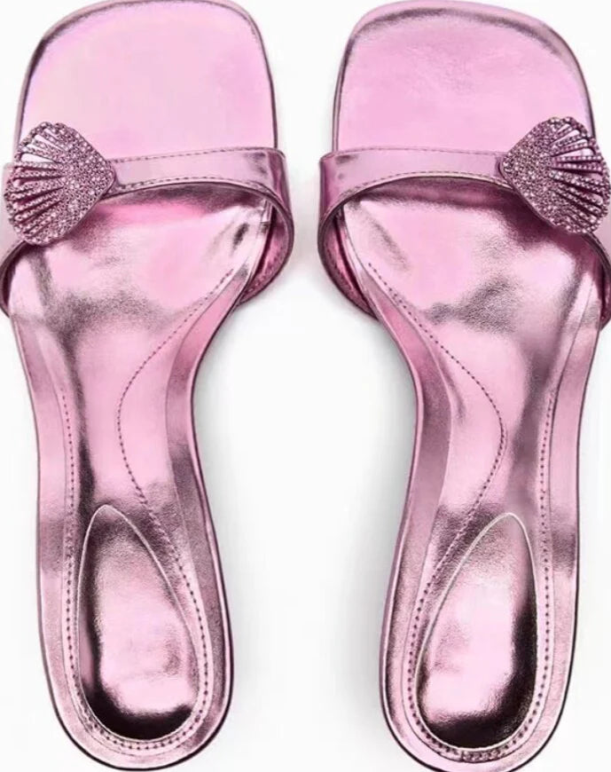 Rhinestone Strap Kitten Heels