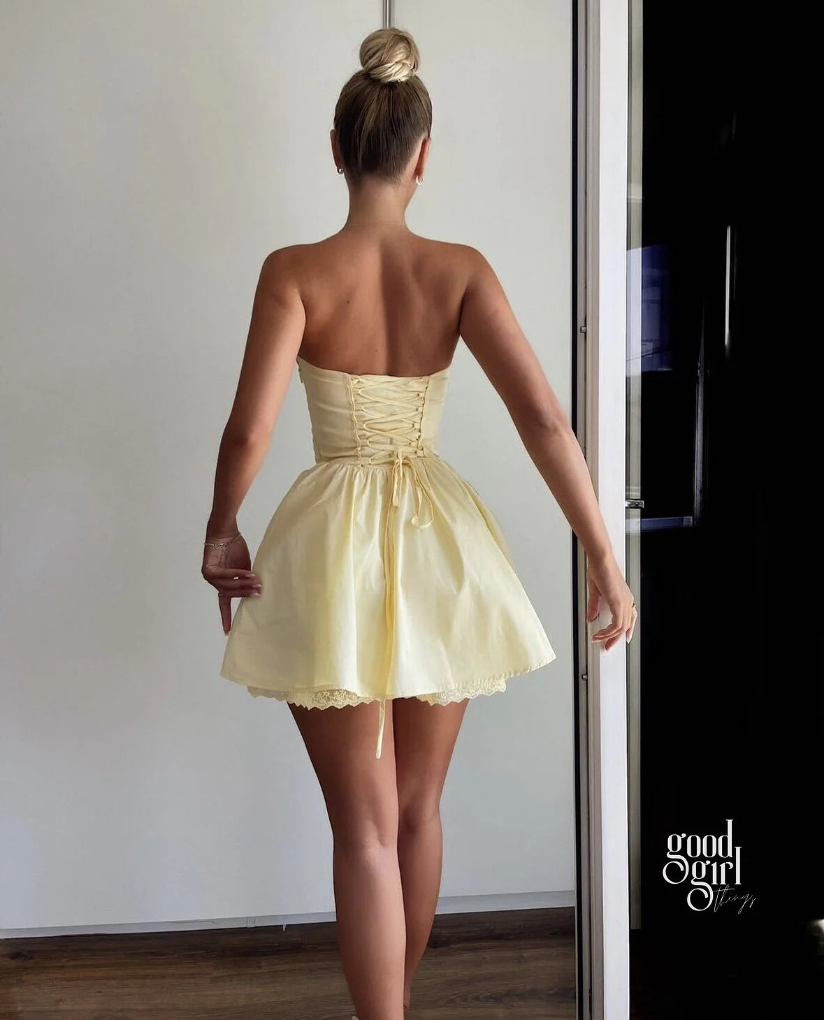 Rivkah Lace Strapless Corset Dress