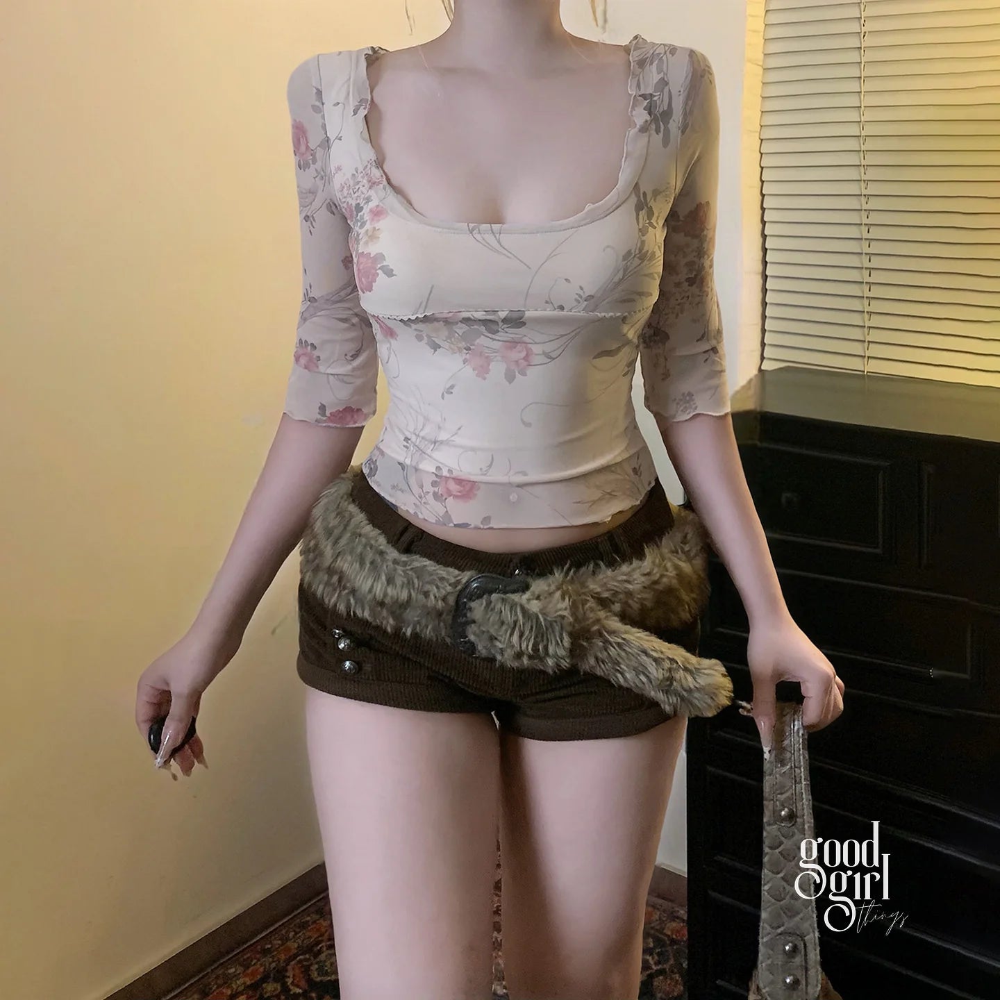 Riya Monet's Garden Mesh Top