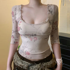 Riya Monet's Garden Mesh Top