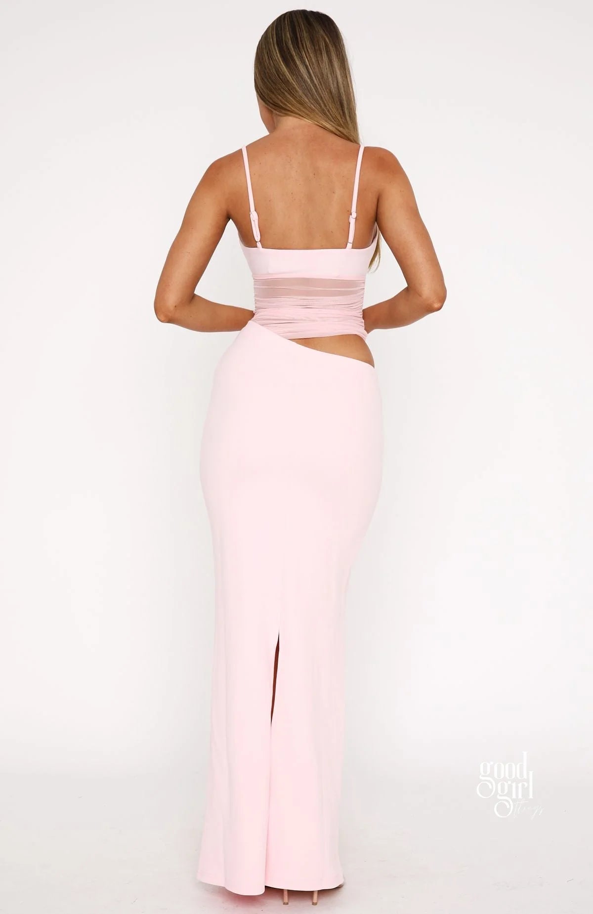 Rosalee Mesh Cut-Out Maxi Dress