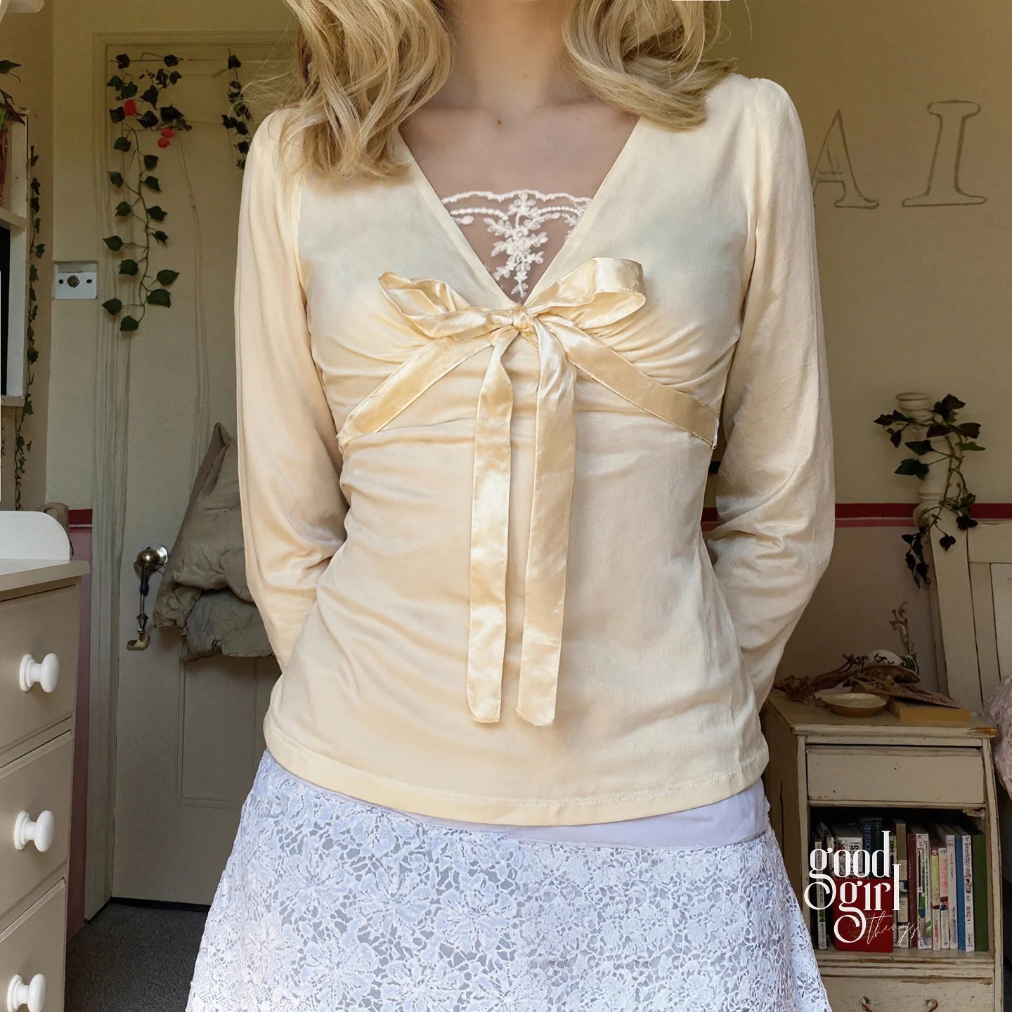Ryleigh Lace Detail Long Sleeve Top