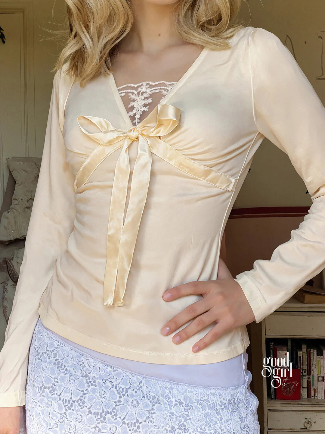 Ryleigh Lace Detail Long Sleeve Top
