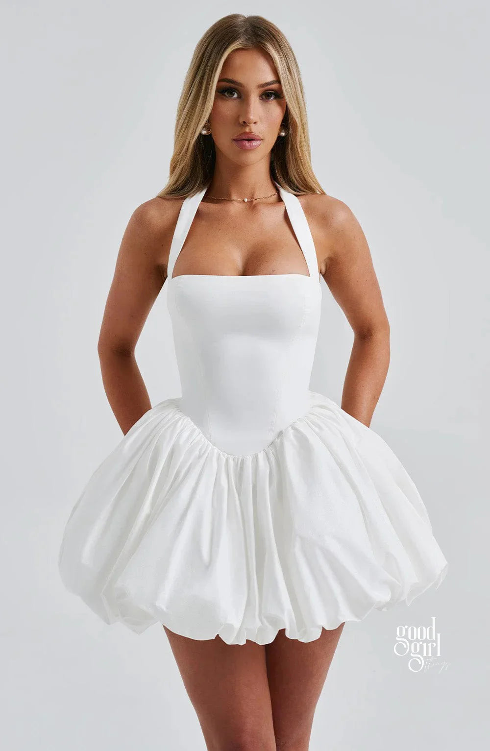 Sahasra Bow Halter Corset Mini Dress