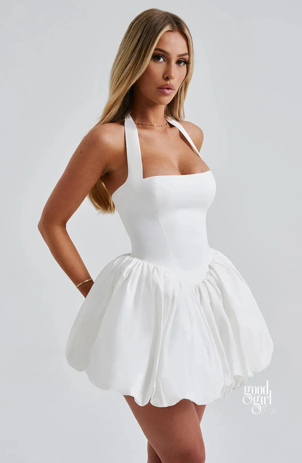 Sahasra Bow Halter Corset Mini Dress