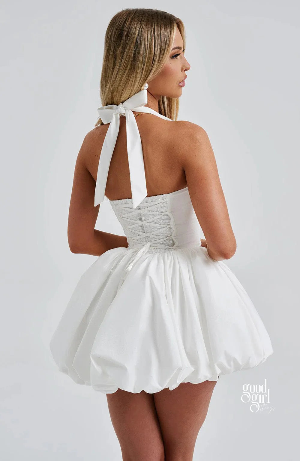 Sahasra Bow Halter Corset Mini Dress
