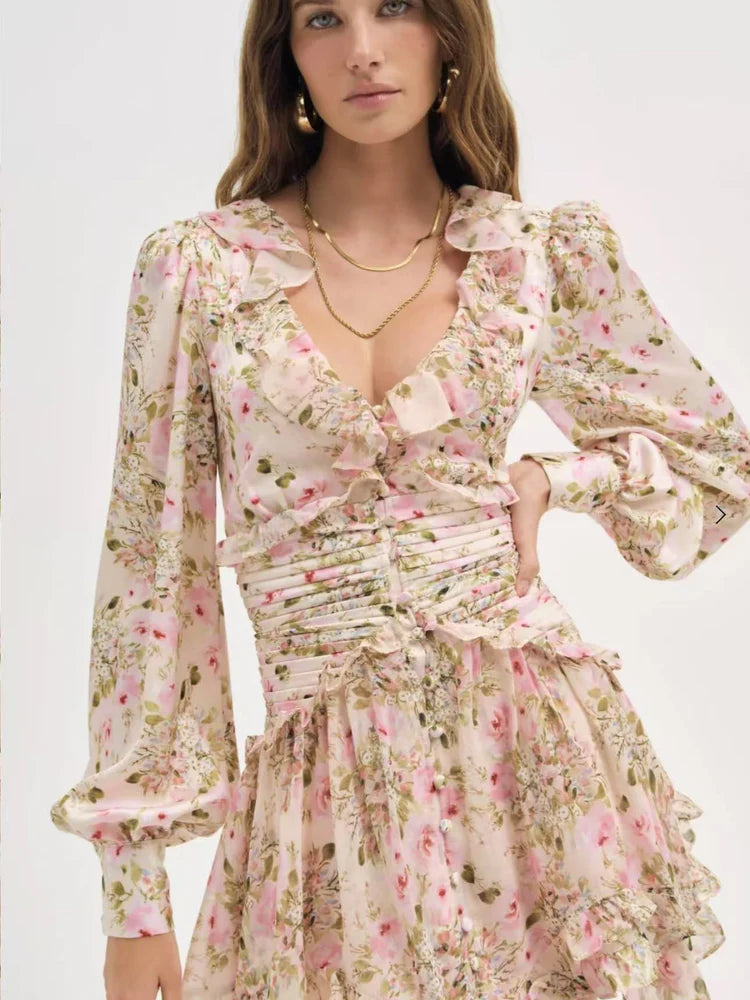 Saida Floral Ruffle Mini Dress