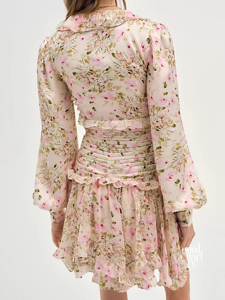 Saida Floral Ruffle Mini Dress