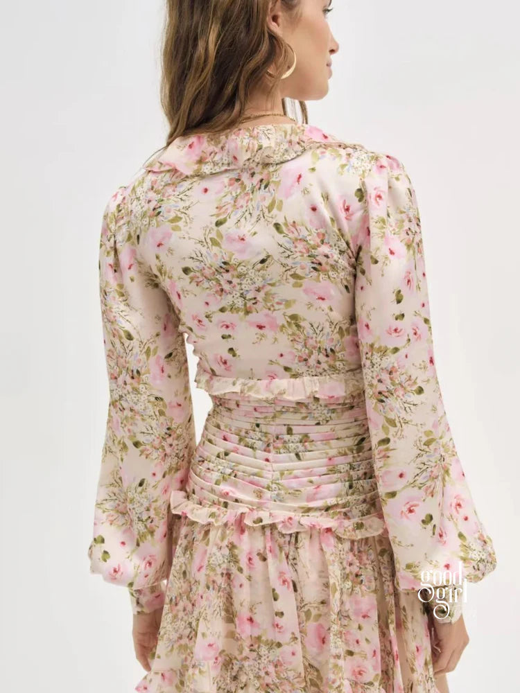Saida Floral Ruffle Mini Dress
