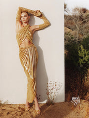 Sanjana Ruched Halter Gown