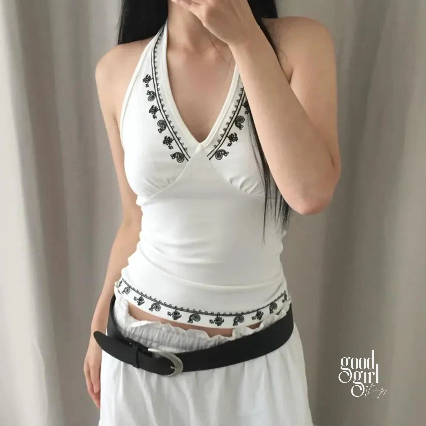 Sanya Embroidered Halter Top