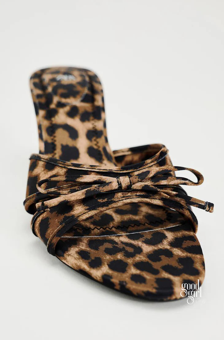 Satin Bow Pointed Toe Mules