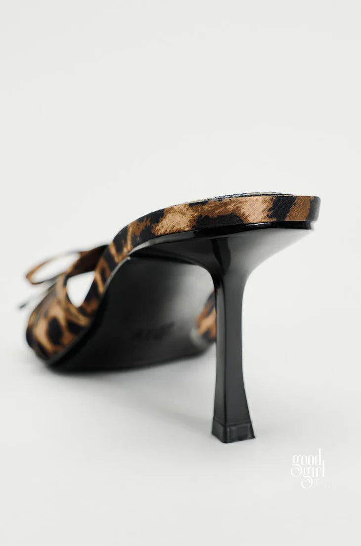 Satin Bow Pointed Toe Mules