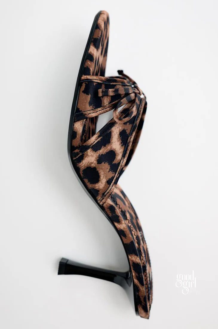 Satin Bow Pointed Toe Mules