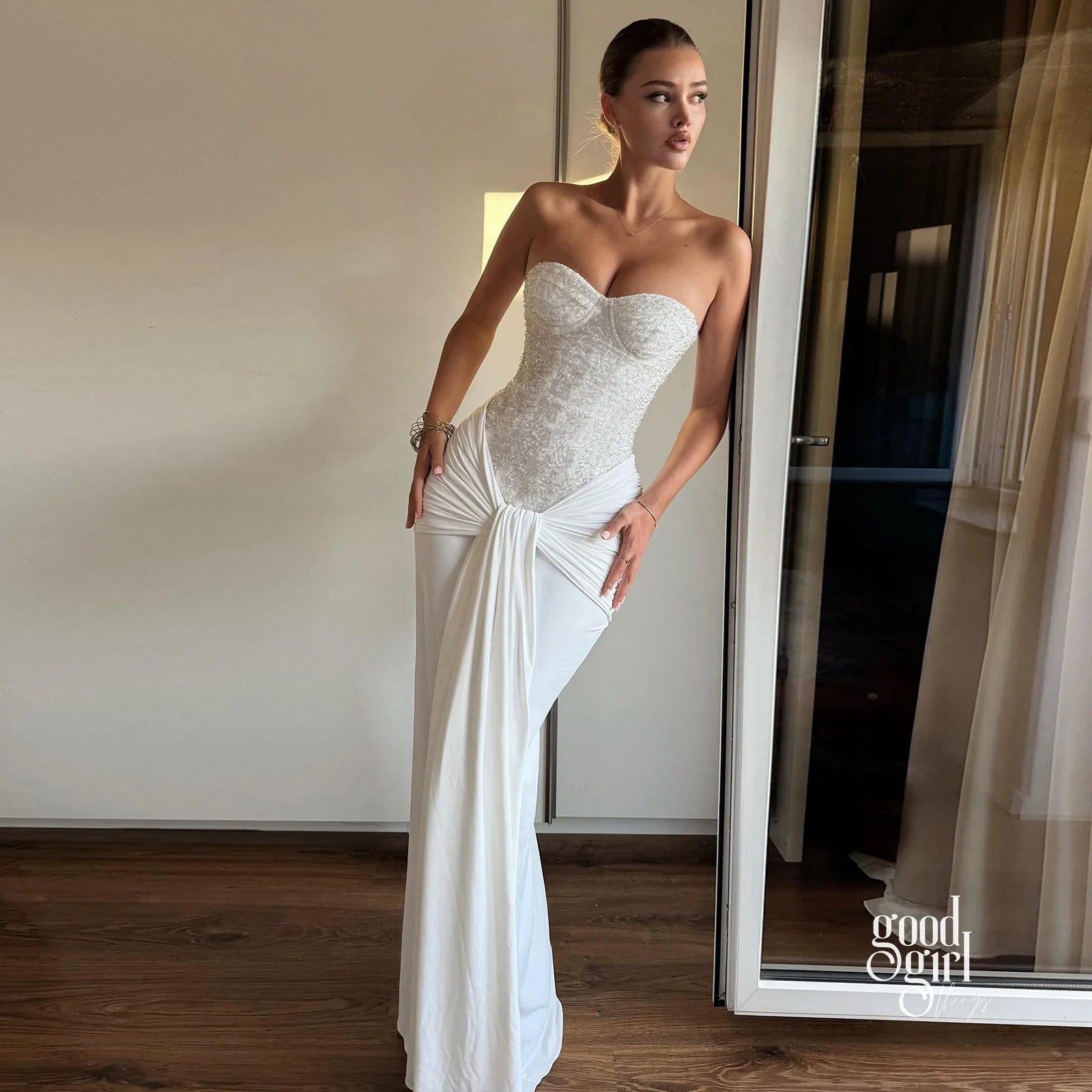 Sequin Strapless Maxi Dress