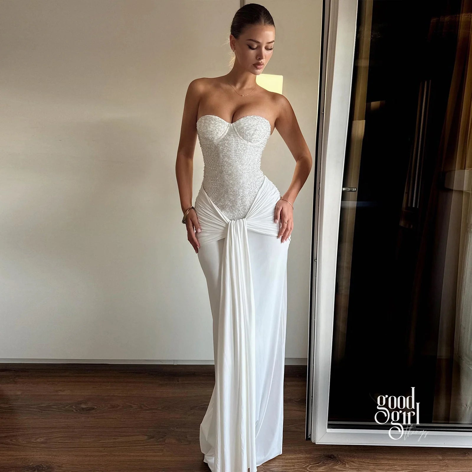 Sequin Strapless Maxi Dress