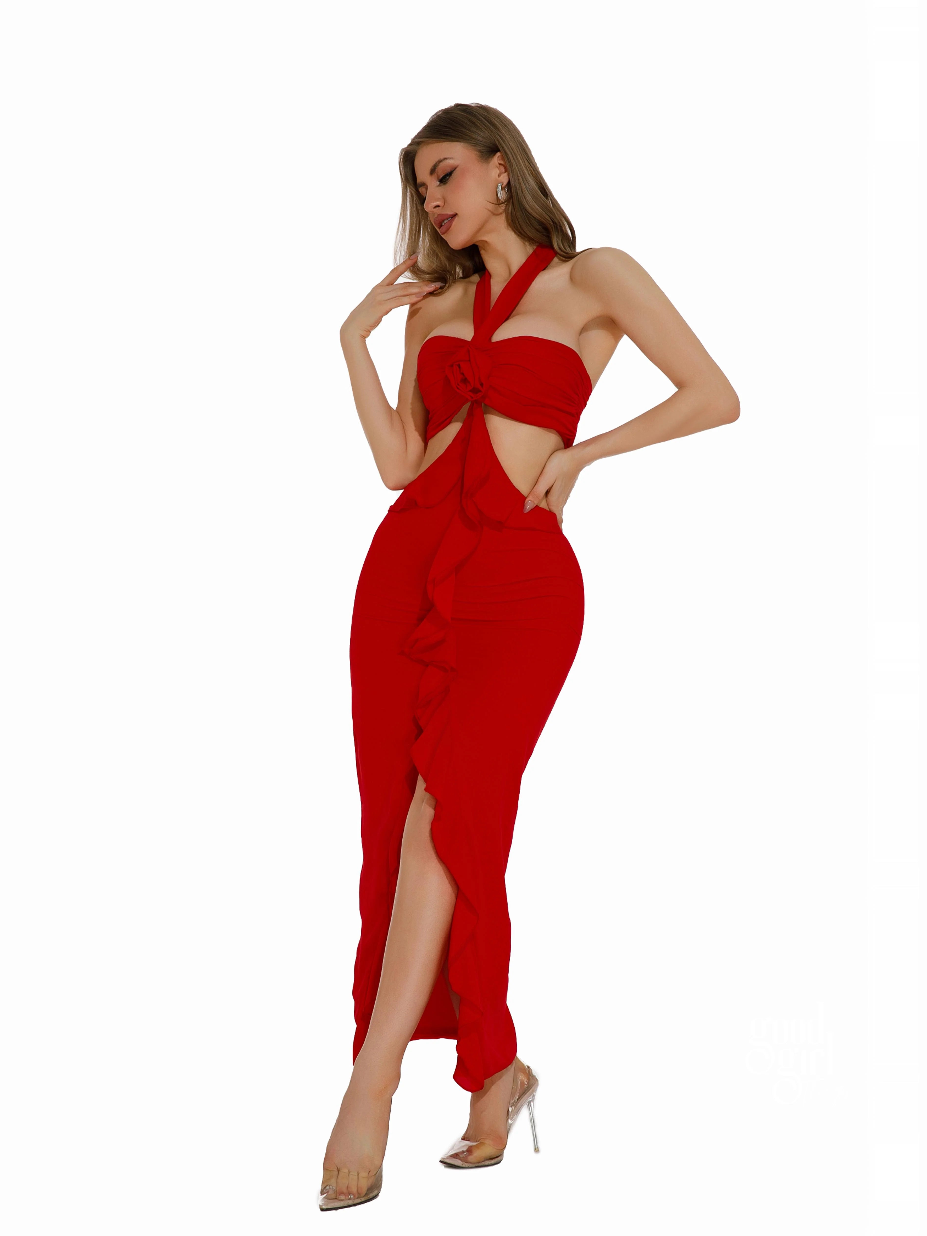 Shae Halter Cutout Midi Dress