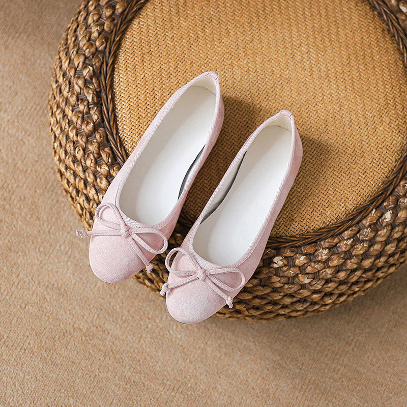 Siena Bow Velvet Ballet Flats