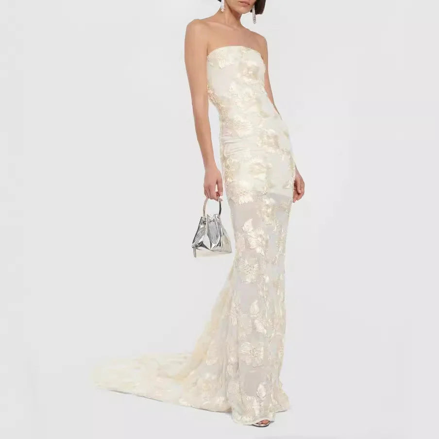 Skarlett Strapless Lace Maxi Dress