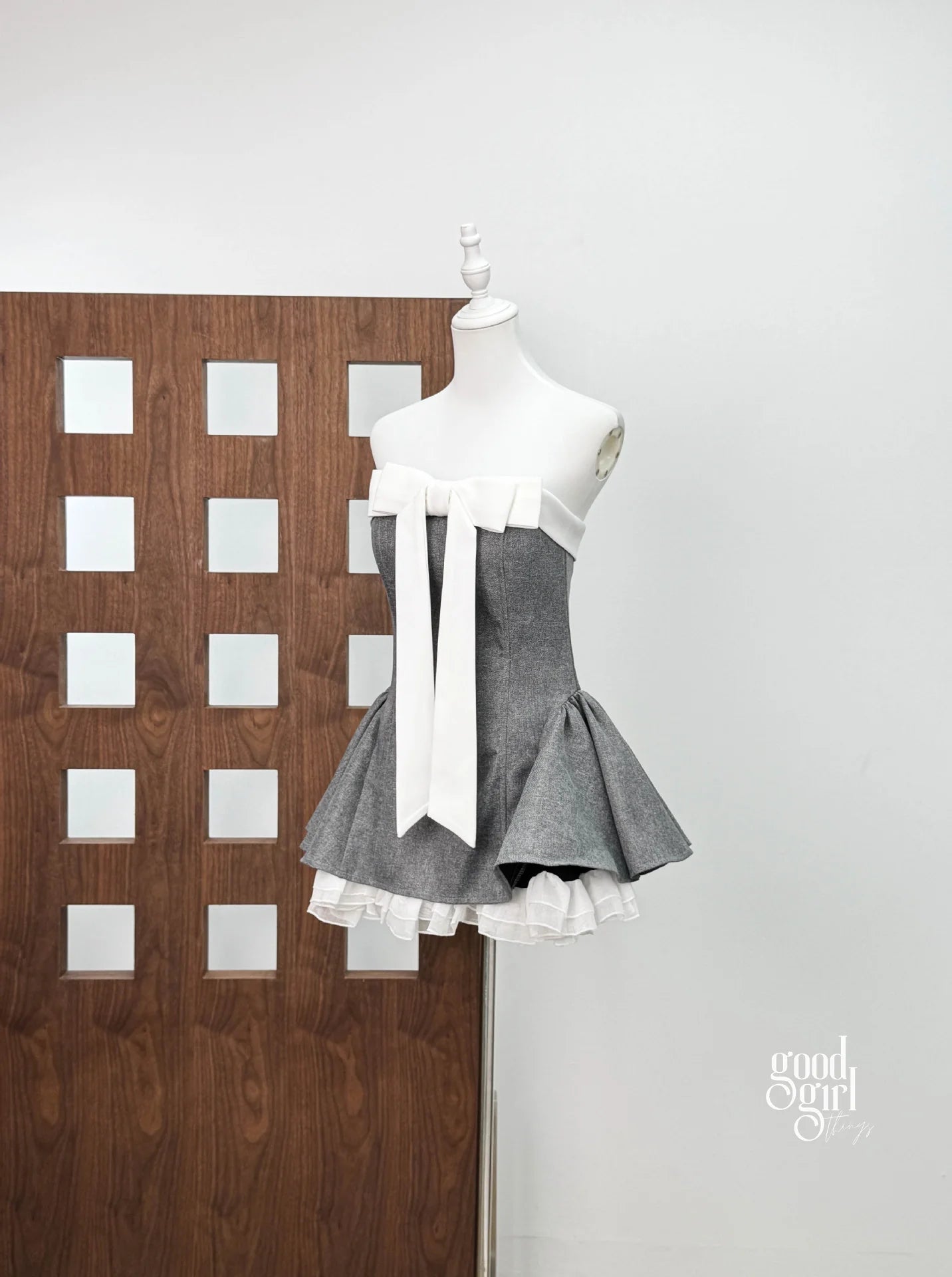 Strapless Bow Mini Dress