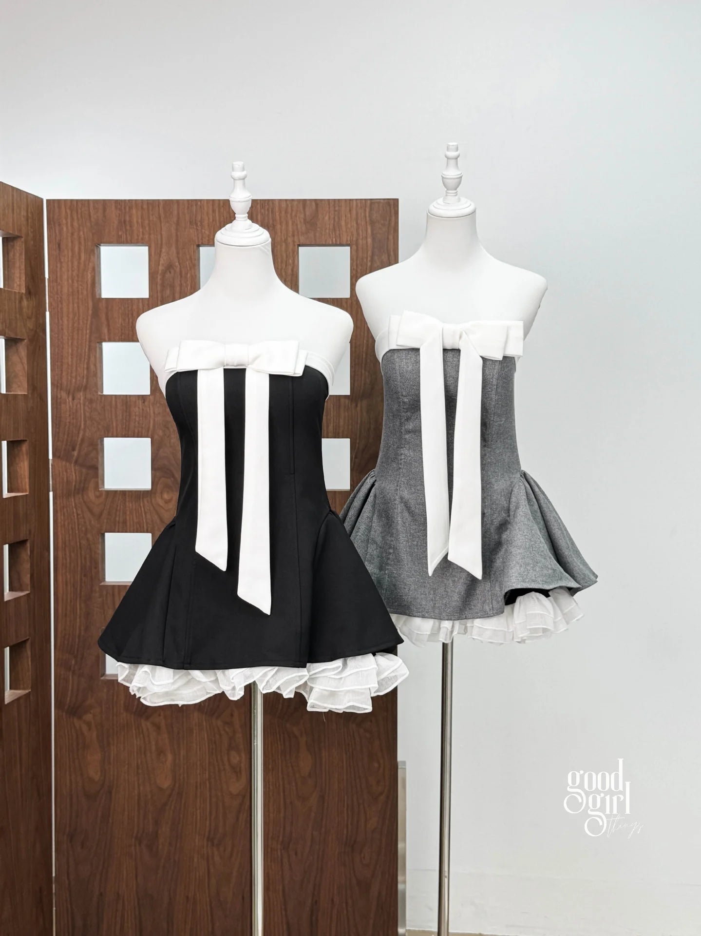 Strapless Bow Mini Dress