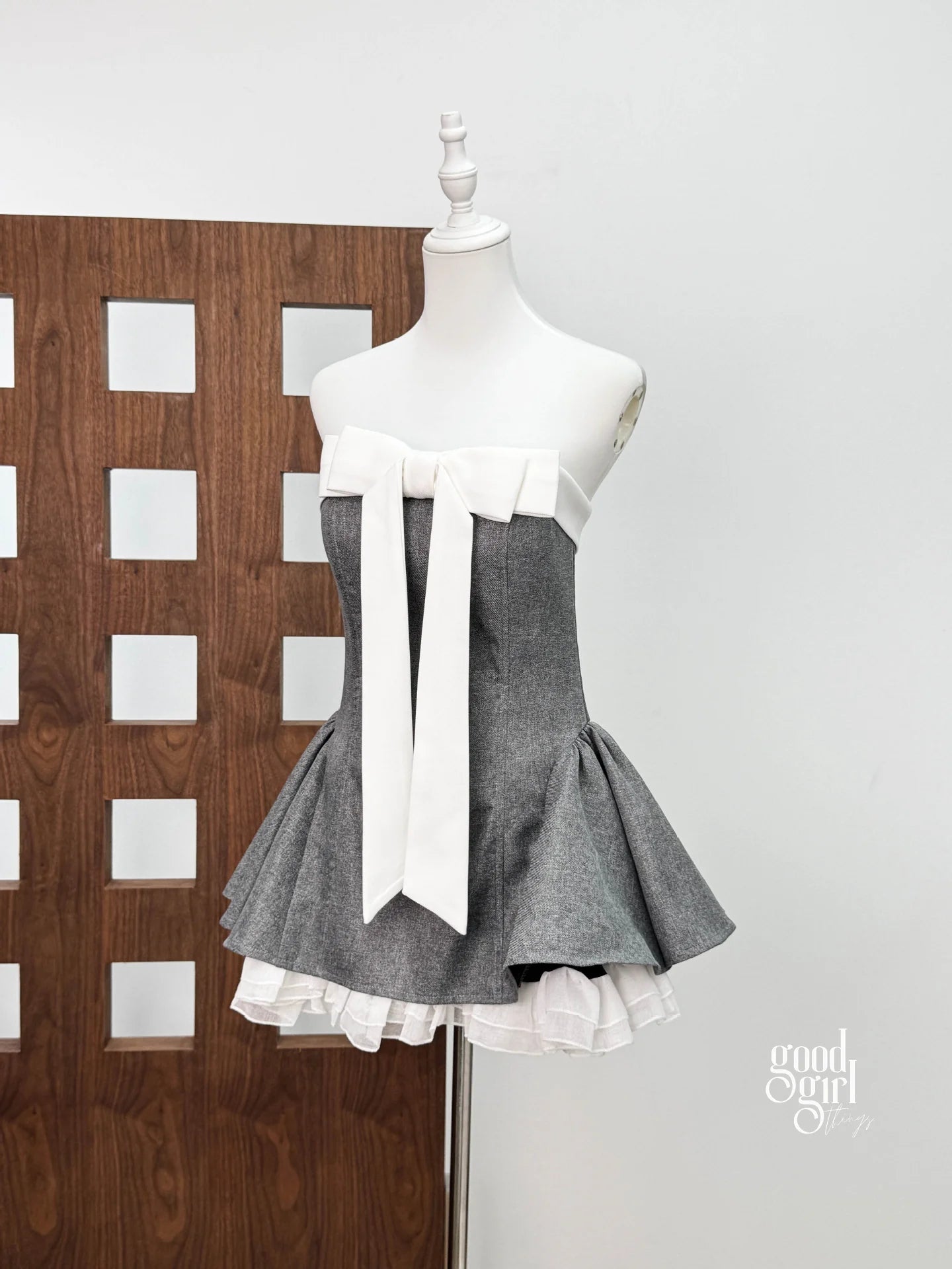 Strapless Bow Mini Dress
