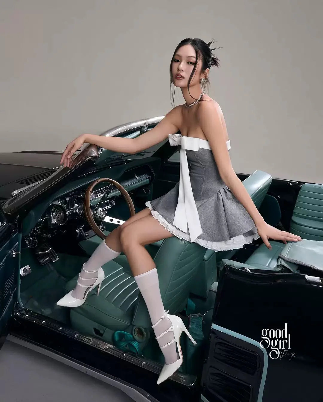 Strapless Bow Mini Dress