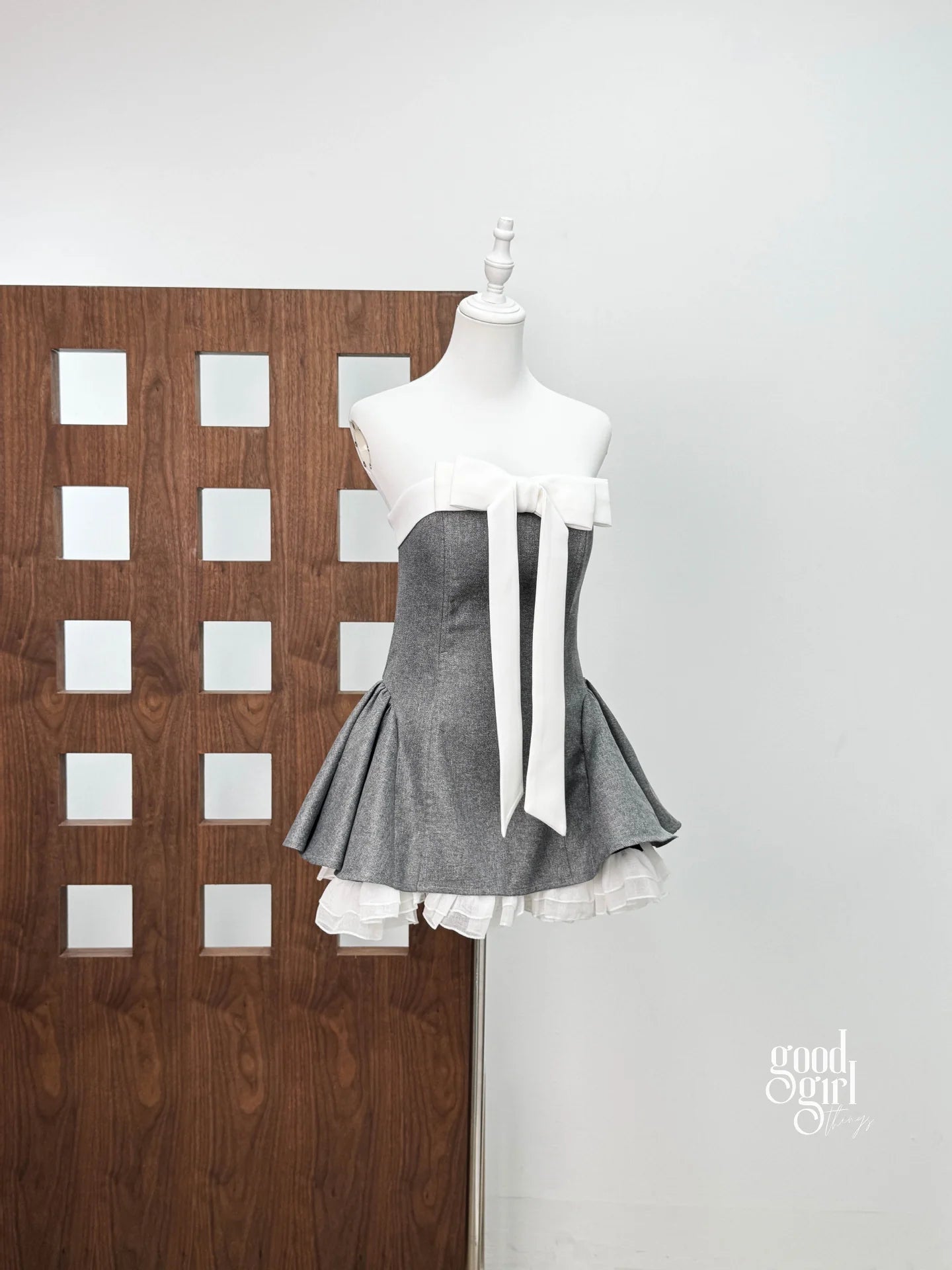 Strapless Bow Mini Dress